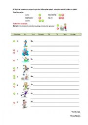 English Worksheet: Expressing likes and dislikes