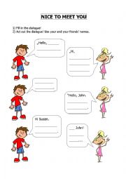 English Worksheet: Nice to meet you