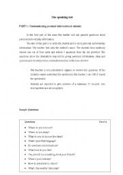 English Worksheet: The Speaking Test 