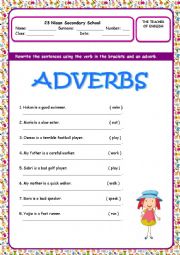 English Worksheet: Adverbs