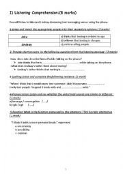 English Worksheet: Mid term test 1 for second year students