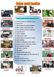 English Worksheet: Jobs and tasks
