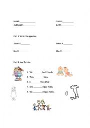 English Worksheet: Revision Homework for young learners