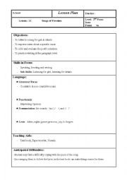 English Worksheet: Songs of Freedom  (lesson plan + visuals ) (Lesson : 13 , 2nd Form. Tunisian students) 