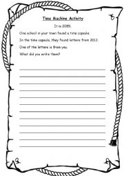 English Worksheet: Time Machine Activity