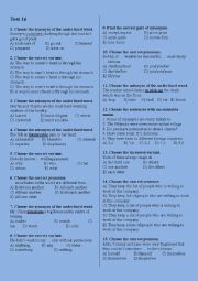 English Worksheet: TEST