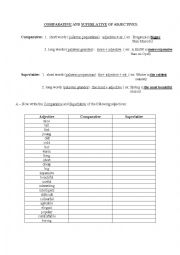 English Worksheet: comparative and superlative of adjectives