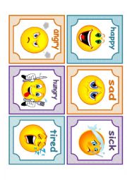 English Worksheet: feelings flashcards