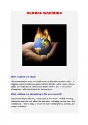 English Worksheet: global warming