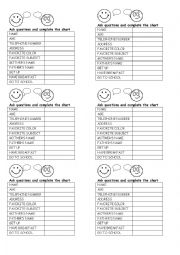 English Worksheet: PERSONAL INFORMATION ORAL PRACTICE