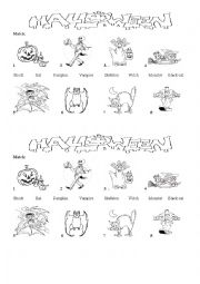 English Worksheet: HALLOWEEN VOCABULARY