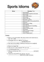 English Worksheet: Sports Idioms