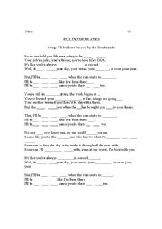 English Worksheet: Fill in the blanks activity: song Ill be there for you from  the TV show: FRIENDS