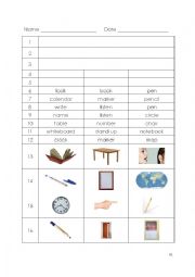 English Worksheet: Classroom Directions Quiz