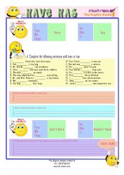 English Worksheet: grammar have has practise