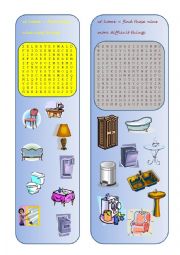 English Worksheet: at home - wordsearch
