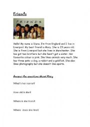 English Worksheet: Friends