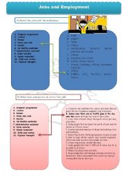 English Worksheet: jobs and employment