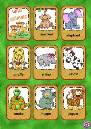 Wild animals flashcards