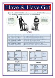 English Worksheet:  I HAVE or I HAVE GOT?