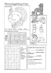 English Worksheet: Thanksgiving day