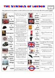 English Worksheet: The symbols of London - Pair Work 