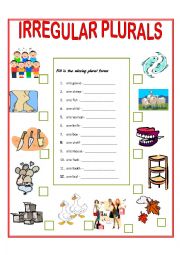 English Worksheet: Plurals