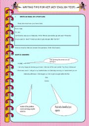 English Worksheet: Writing tips for Ket  exam 