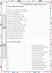 English Worksheet: q and a present simple