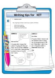English Worksheet: writinhg tips for Ket exam