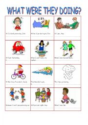 English Worksheet: What were they doing?