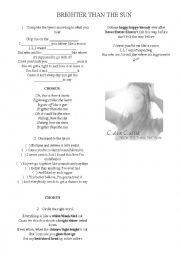 English Worksheet: Brighter than the sun