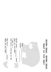 English Worksheet: brown bear mini book