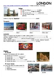 English Worksheet: London Video