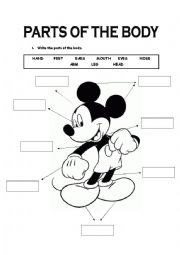 English Worksheet: Parts of the body