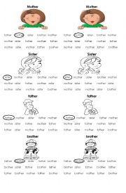 English Worksheet: family 