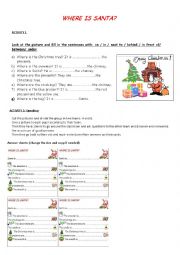 English Worksheet: Where is Santa?