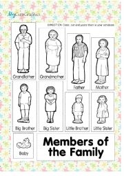 English Worksheet: Members of the Family Activity