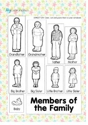 English Worksheet: Members of the Family Activity