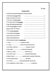 English Worksheet: Remedial work