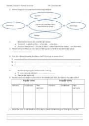 English Worksheet: first day at school