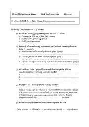 English Worksheet: mock bac exam