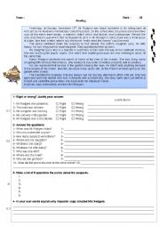English Worksheet: Reading a detective story