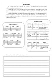 English Worksheet: My Daily Activity