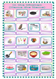 English Worksheet: In the kitchen (name the items)