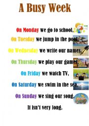 English Worksheet: A Busy Week