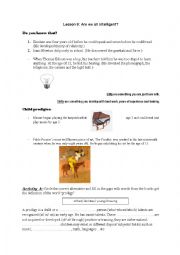 English Worksheet: Are we all intelligent?