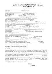English Worksheet: LETS TRAIN WITH THE FUTURE