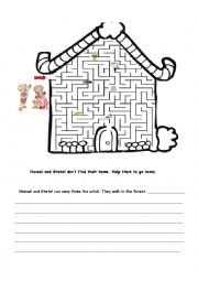 English Worksheet: Hansel and Gretel Maze