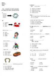 English Worksheet: 7 th grade 1st term 1st exam